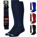 Rawlings Belt & Socks Combo | Baseball / Fastpitch Softball | Navy Blue | Large