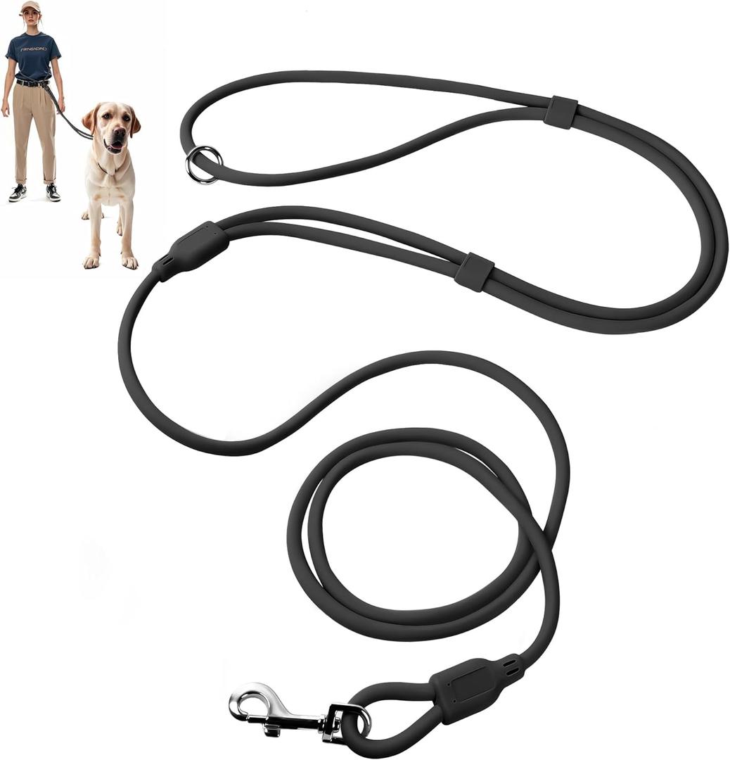 Fida Hands Free Dog Leash for Large Dogs Heavy Duty, Adjustable Crossbody/Waist Leash for Small/Medium/Large Dogs, Waterproof Hands-Free Dog Leashes for Running, Walking & Training(L, Black) (M/L(8ft-3/8in))