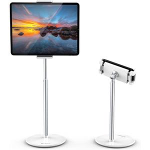 Surface Pro Stand and Holder, Height Adjustable Tablet Stand Holder, Multi-Angle Adjustable, Aluminum Alloy Cradle Mount Dock for 4.7''- 13'' Screen iPad Pro, Mini, Air, Surface Pro(White)
