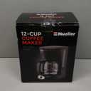 Mueller 12-Cup Drip Coffee Maker - Borosilicate Carafe, Auto-Off, Reusable Filter, Anti-Drip, Keep-Warm Function, Clear Water Level Window Coffee Machine, Kitchen Essentials & Accessories (Black)