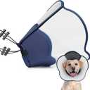 Hard & Heavy Plastic Dog Cone Collar Alternative for Lab Golden GSD (Small&Medium Sized) After Surgery, Large Adjustable Recovery Cone Anti-Lick, Elizabethan Protective Cone of Shame for Healing (L(Neck Girth:13.78"-17.9"), Navy Blue)