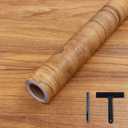 COSNIGHT Wood Grain Contact Paper with Tools, Peel and Stick Wallpaper, Self Adhesive Wall Paper for Countertop Drawer Shelf Liner Cabinet Easy to Clean 15.7In x 118In