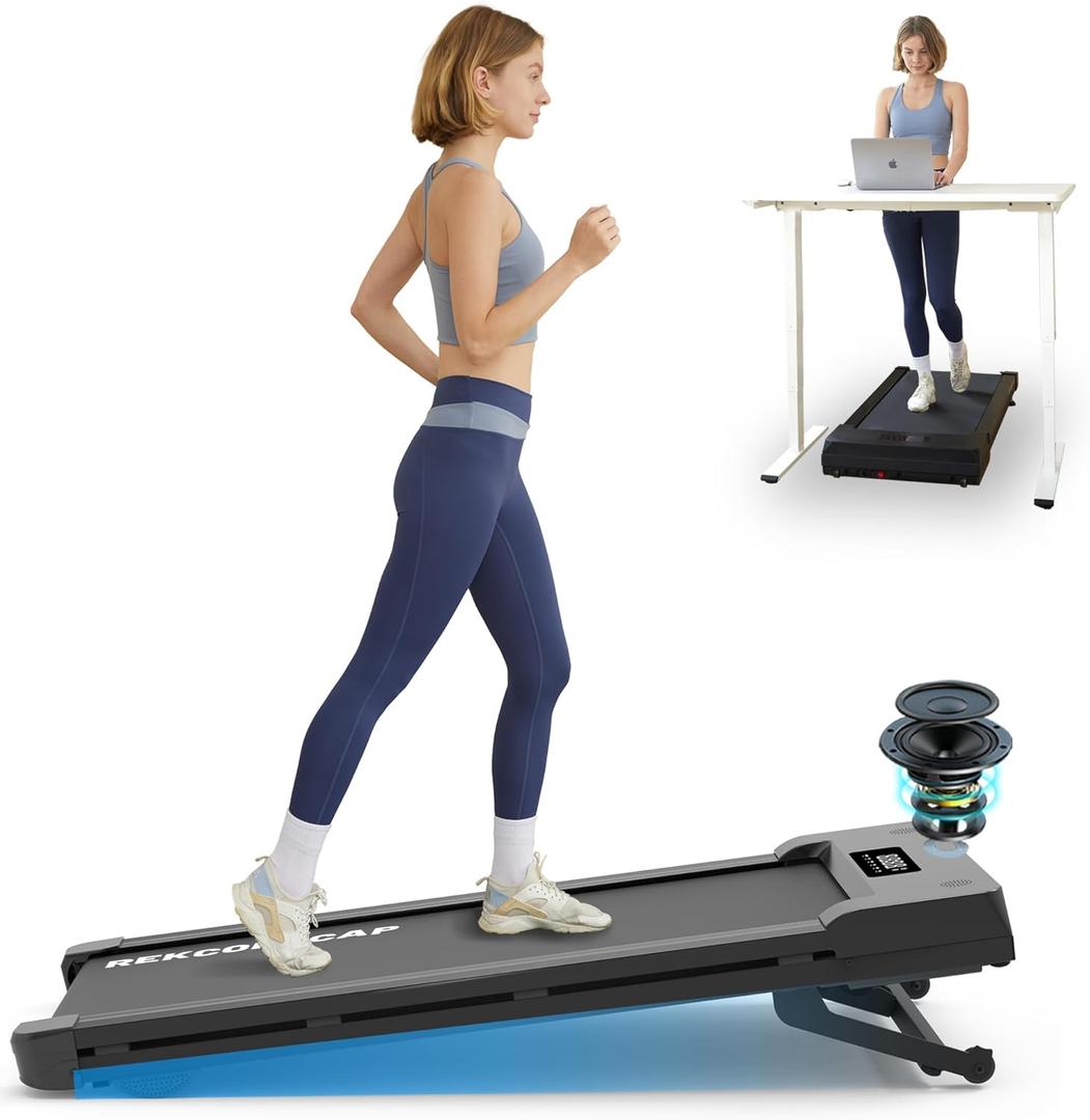 PACEROCKER Walking Pad Treadmill with 12% 9-Level Auto Incline, 450 lbs Capacity Under Desk Treadmills for Home with Bluetooth Speaker, 5 MPH, Carbon Black, Carbon Black