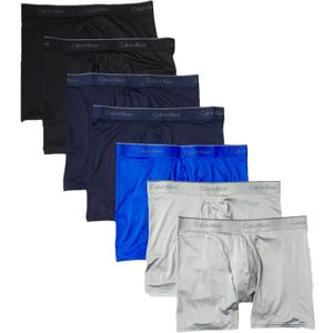 Calvin Klein Men's Micro Stretch 7-Pack Boxer Brief (Large, 2 Black, 2 Blue Shadow, 2 Medium Grey, 1 Cobalt Water)