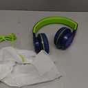 AILIHEN C8 Headphones Wired, On-Ear Headphones with Microphone and Volume Control, Corded 3.5mm Headset for Boys Girl School Smartphones Chromebook Laptop Computer Tablets Airplane Travel (Blue Green) (Medium)