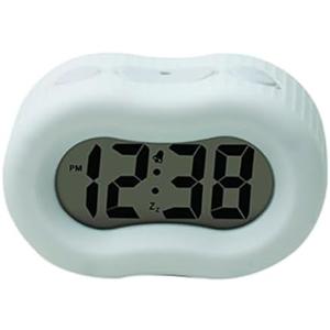 Timelink Smartlight Rubber Alarm Clock with Automatic Night Light and Large Display – Easy-to-Use Digital Alarm with Snooze, Soft Rubber Case, Battery Operated, for Kids and Adults (White)