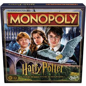 Hasbro Gaming Monopoly Harry Potter Edition Board Game | A Magical Adventure at Hogwarts | Ages 8 and Up | 2 to 6 Players | Family Games | Gifts for Kids and Adults, 29.2 x 29.2 x 0.1 cm