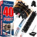Sealegend 40 Feet Dryer Vent Cleaner Kit/Lint Remover/Upgraded Flexible Quick-Snap Brush with Drill Attachment/Fireplace Chimney Brushes for Easy to Use/Works with or Without Power Drill