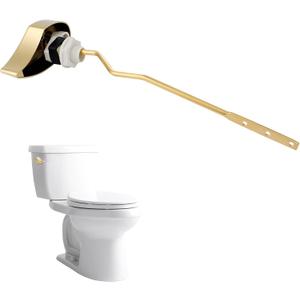 Hibbent Metal Toilet Handle Replacement, Compatible with TOTO THU068#CP Trip Lvr for St743S, Brass Handle Trip Lever, Side Mount Toilet Tank Flush Lever, Shiny Gold