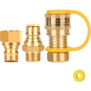 3/4 Propane Quick Connect Fittings-3PCS Natural Gas Quick Disconnect Adapter for Grill, Fire Pit, Heater