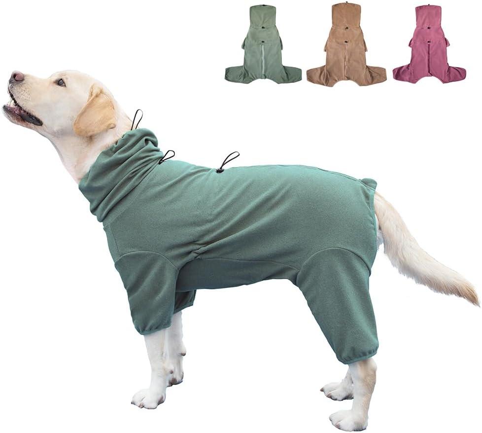 Dog Pajamas for Large Dogs,Extra Large Stretch, Suitable for Adult, Medium-Sized Dogs, Large Pet Jumpsuit Four-Legged Dog Clothes, Pet Clothing. (Green Color, 4XL) (4XL Fit 51-77 pounds)