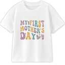 Habudda Baby Mother's Day T-Shirt Infant Bodysuit My 1st Mothers Day Baby Boy Girl Outfit Newborn Onesize Sleeve Tee, 0-2T, Soft Cotton