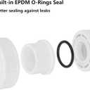 2Pcs 1-1/4" PVC Union Coupling Pipe Fitting (Socket x Socket) 1.25Inch PVC Slip Union PVC Adapter Coupling Schedule 40, EPDM O-Ring, White