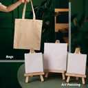 Canvas Fabric by The Yard, Thick Premium Canvas Fabric, 350GSM, Suitable for Painting, Sewing, Bags,Crafts, Embroidery, Handmade Home Decor (Khaki, 5 Yards)