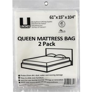 UBOXES Queen Size Mattress Covers/Bags 61" x 15" x 104" Moving Supplies (QUEENCOVER02) 