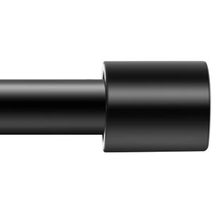 Curtain Rods for Windows 66 to 120 Inches, Adjustable Black Curtain Rod for Outdoor 1 Inch Heavy Duty Modern Window Rods with Aluminum End Caps for Farmhouse Kitchen Bedroom Living Room