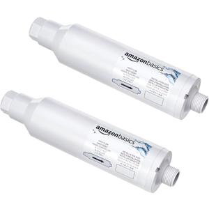 Amazon Basics Inline Water Filter, 20-Micron Sediment Filter, Reduces Bad Taste, Portable, 1350 Gallons, 2-Pack