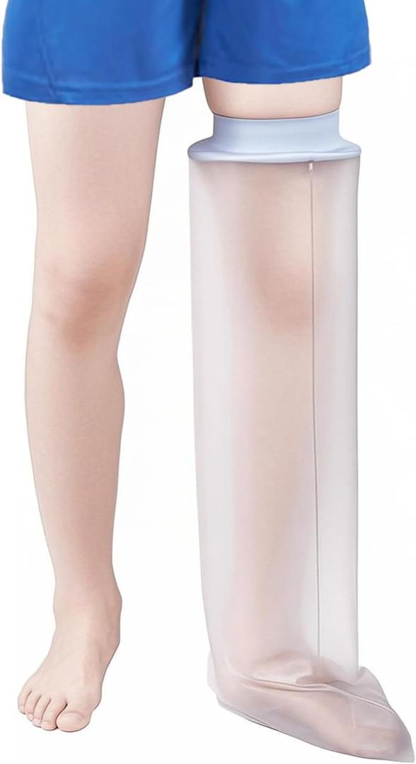 Waterproof Kids Full Leg Cast Cover for Showering Cast Covers for Shower Leg Kids Child Reusable Cast Bag for Shower Leg Cast Protector for Leg, Foot, Knee, Ankle Wound