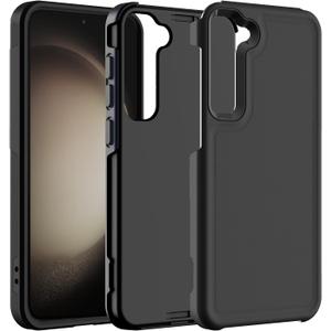 Hualele for Samsung Galaxy S23 Case,[Military Grade Protection] [Dropproof Shcokproof] Anty-Slip Grip Slim & Tough Dual Layer Galaxy S23 Case,Black