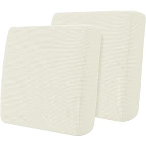 Hokway Stretch Couch Cushion Covers, 2 Piece Individual Sofa Cushion SlipcoversJacquard Sofa Seat Slipcover Set, Non-Slip Protector for Cushion (Creamwhite,Small-2PC)