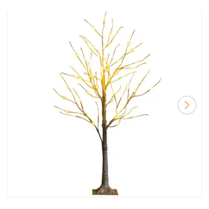 4 ft. White Pre-Lit Twig Birch Artificial Christmas Tree for Christmas Holiday with 48 LED Lights