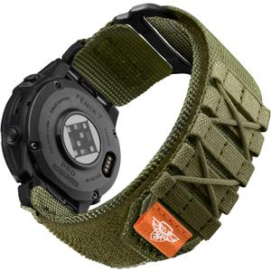 Bandletic Compatible with Garmin Instinct 2 3 Watch Bands, Rugged Tactical Nylon for Fenix 8 47mm/7/6 Pro/5 Plus, Quick Fit 22mm Strap Fit for Forerunner 970/965/955/945/Approach S70/S62/S60/Quatix