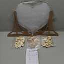 Wedding Guest Book Alternative, Rustic Wedding Book for Guests to Sign, Guest Book Frame with Hearts for Reception, Wedding Decorations, Graduation, Baby Shower (14.9" x14.3" x1.2", Wood Color)