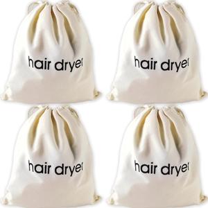 RONYOUNG 4PCS Hair Dryer Bags Drawstring Storage Organizer Travel Bag Container Hairdryer Bag for Traveling, Beige