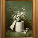 Framed Green Funny Bathroom Toilet Paper Canvas Wall Art 16X24 Inch
