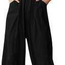 loveimgs Women's Loose Sleeveless Printed Bib Overalls Pockets Wide Leg Palazzo Pants Tank Jumpsuit Size M