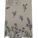 NITITOP Compatible with iPhone 15 Pro Max Case Cute Flowers Floral Plant Pattern for Women Girls Trendy Slim Fit TPU Bumper Silicone Shockproof Full Camera Protection Cover - Black and White