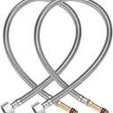 uxcell Faucet Supply Line Connector G1/2 Female to M10 x 1.0 Male 31.5 Inch Length 304 Stainless Steel Hose 2Pcs