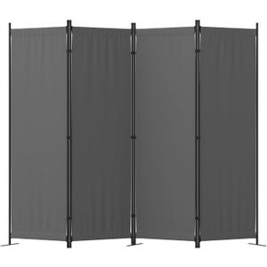 Room Divider, 4 Panel Folding Screen, 88” Portable Separating 3 Feet(Grey)