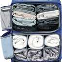 Surblue Hanging Shelves Travel Storage Bag Compression Packing Cube for Suitcase Portable Closet Organizer Collapsible with Extension Layer Large Capacity,Blue,XXL (XXL 15.7*11.8*23.6in)