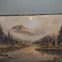 Extra Large Framed Landscape Mountain Wall Art for Living Room, 28x57 Inch
