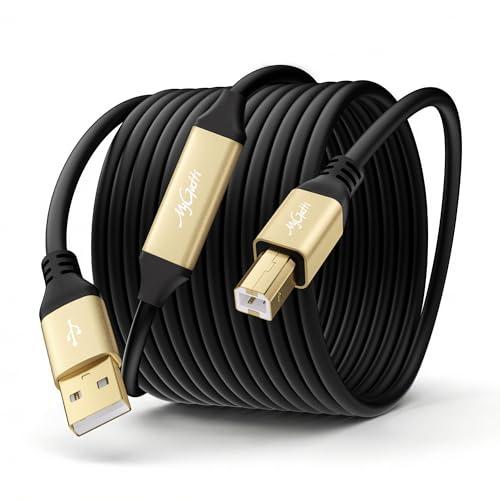 Mygatti USB Printer Cable 30FT, Extra Long Type 2.0 A Male to B Male Scanner Cord, High Speed Print Cord for Audio Interface, Epson, HP, Canon, Dell, Midi Keyboard and More