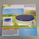 INTEX 28020E Pool Cover: For 8ft Round Easy Set Pools – Includes Rope Tie – Drain Holes – 12in Overhang – Snug Fit