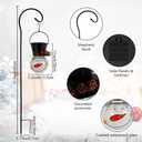 Viveta Snowman Solar Lantern,Christmas Hanging Solar Lanterns ,Crackle Glass Outdoor Waterproof Lantern with Shepherd Hook for Garden Decor- Pinecone