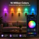 Battery Operated Wall Sconces Set of 2, Matter Smart Wall Lights | Requires Matter Hub, 66H Rechargeable, RGB Dimmable, Works with Alexa Apple & Google Home, No Wiring