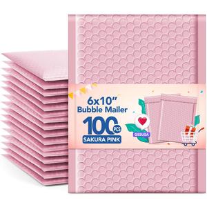 GSSUSA Bubble Mailers 6x10 Inches 100 Pack Size 6x9” Bubble Mailer Envelopes Small Packaging Mailing Envelope Bags Shipping Bag Bulk Pack Self Seal Package Mail Packing Business Supplies, Sakura Pink