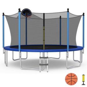 15 FT Outdoor Large Trampoline Safety Enclosure Net w/ Basketball