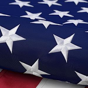 American Flag 5x8 ft: Long Lasting US Flag, Heavy Duty Nylon, Embroidered Stars, Sewn Stripes, Brass Grommets, UV Protection Perfect for Outdoors! USA Flag