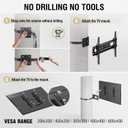 ZeboZap 37"–85" TVs | Outdoor Tilt TV Mount Fits Pillars & Poles, Weatherproof No Drill Gazebo & Pergola TV Mount, VESA 600x400, Holds 120 lbs