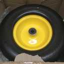 13x5.00-6 Flat Free Lawn Mower Tire, Zero Turn Mower Front Tires, 13x5x6 Solid Mower Wheel for Residential and Commercial, 3/4" & 5/8" Bearing, 3.25"-5.9" Center Hub, 2Pack Yellow, 500Lbs