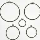 Nurge 5 Piece Embroidery Hoop Set Imitated Wood Display Frame, Plastic Cross Stitch Hoop, Rubber Embroidery Frame (Round Set, 5Pcs Size Set)