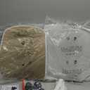 Drafting Chair Tall Office Chair with Flip-up Armrests, Adjustable Height, and Enhanced Lumbar Support - Ergonomic Rolling Stool, Back Support, and Adjustable Foot Rest Ring for Standing Desk Khaki (934W-Z)