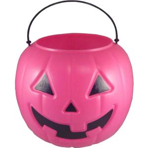 Halloween Pumpkin Jack O Lantern Candy Bucket (Pink)