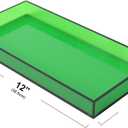 Acrylic Tray for Vanity Makeup Perfume Jewelry 12x6'' Small Decorative Tray for Bathroom Dresser Tops Candle Sink Counter, Emerald Green