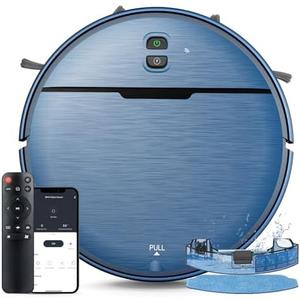 Robot Vacuum and Mop Combo, 2 in 1 Robot Vacuum Cleaner with WiFi/App, Smart Robotic Vacuums with Strong Suction, Schedule, Self-Charging, Slim, Quiet, Ideal for Hard Floor, Pet Hair, Low Pile Carpet