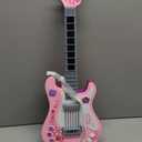 M SANMERSEN Kids Guitar for Girl Music Toy Electric Pink Guitars with Strap for Kid Toddler Musical Instrument Toys for 3 4 5 Year Old Girls Gifts